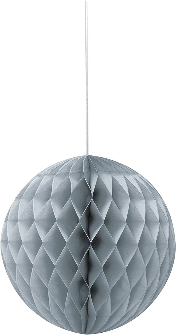 Silver Honeycomb Pom Pom 8 Inch - Elegant Party Decor UNI63224